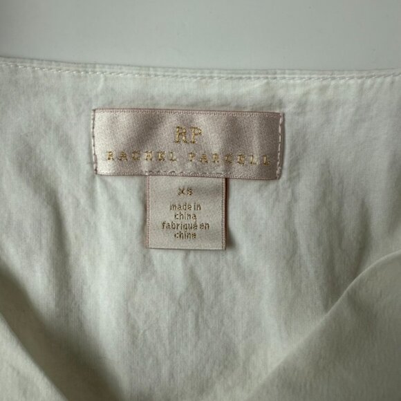 Rachel Parcell Puff Sleeve Smocked White Blouse XS | Feminine Minimalist - Picture 5 of 7